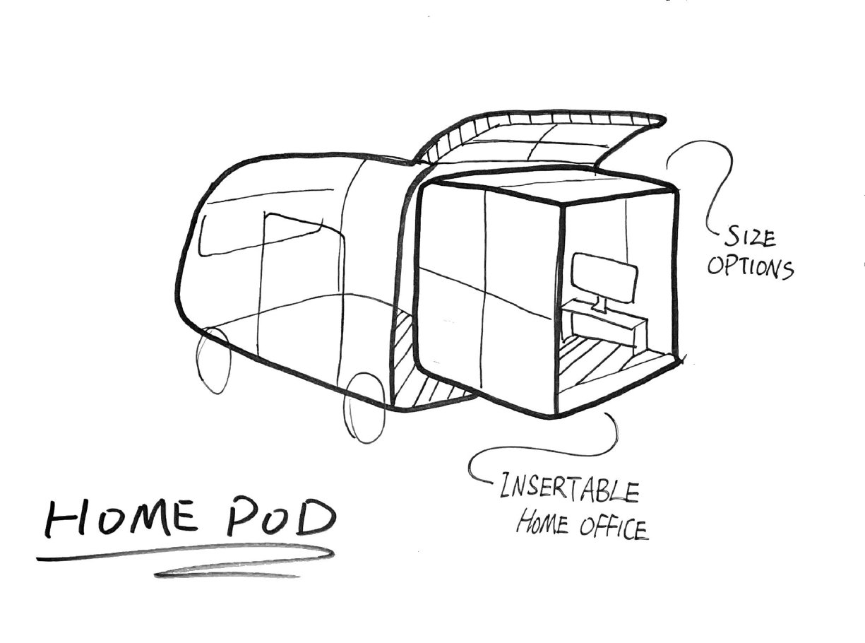Home Pod — insertable home office with size options