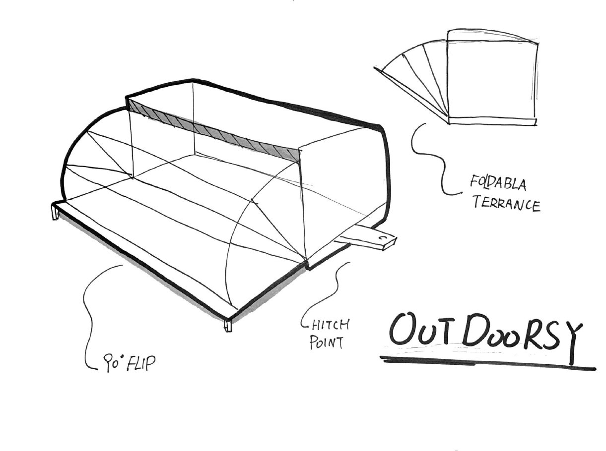 Outdoorsy — 90° flip foldable terrace
