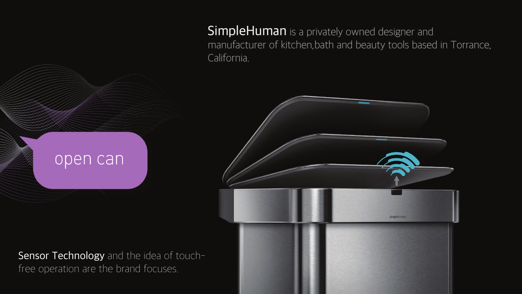 Brand intro — sensor technology and touch-free operation
