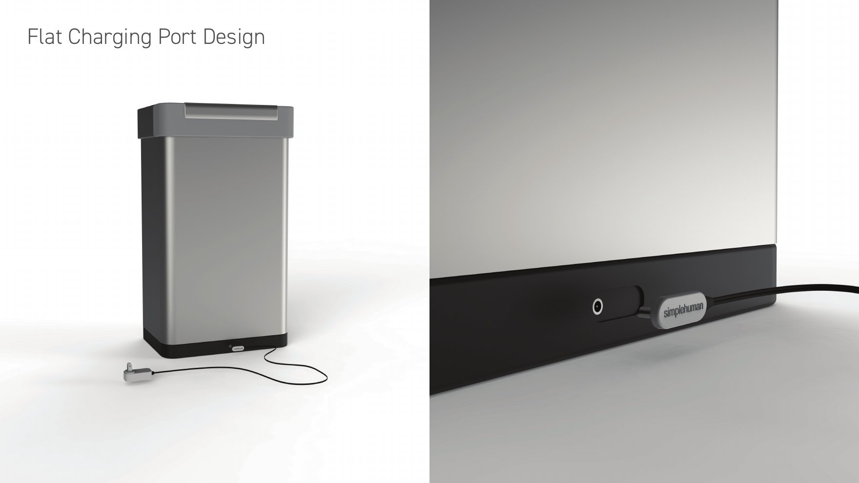 Flat charging port design